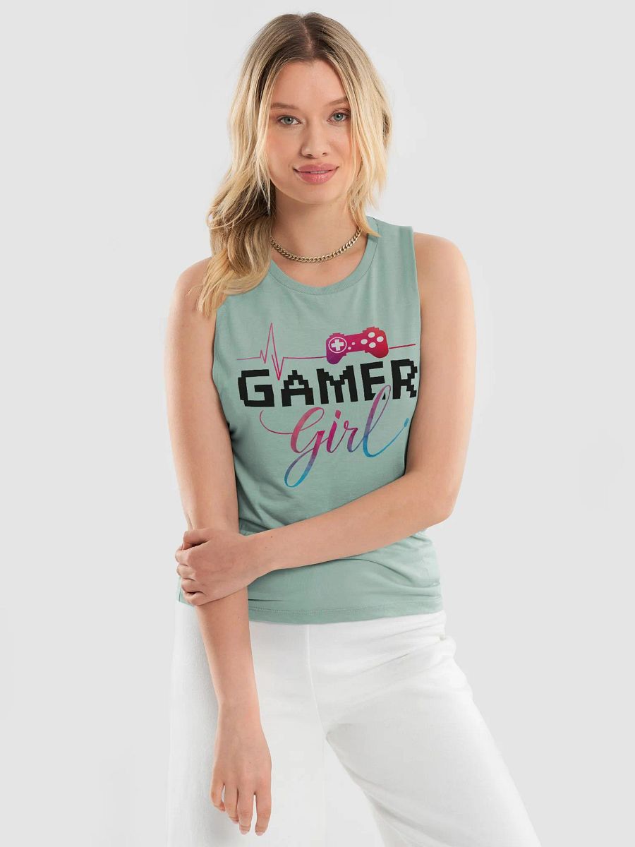Gamer Girl Heartbeat Flowy Muscle Tank product image (12)