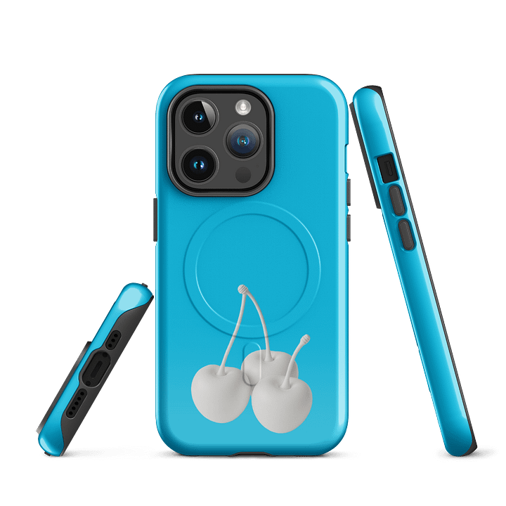 Cyan White Cherry Cherry Cherries MagSafe® Tough iPhone® Case product image (2)