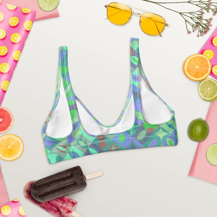 Colorful Vector Patterns Design Padded Bikini Top - v12 product image (2)