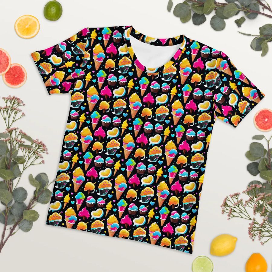 Ice Cream Pattern All Over Print T-shirt product image (7)