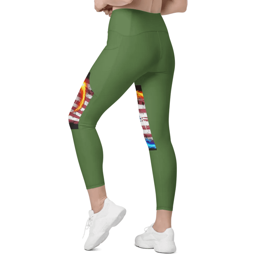 Leggings w pockets fern green product image (6)