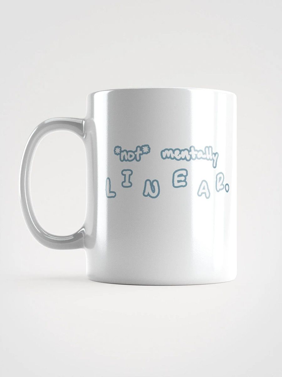 *not* mentally linear (lined design, #709AAF) glossy white mug product image (11)