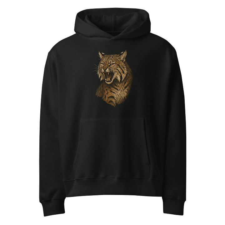 Fierce Lynx Oversized Fleece Hoodie – Bold Wildlife Streetwear product image (1)