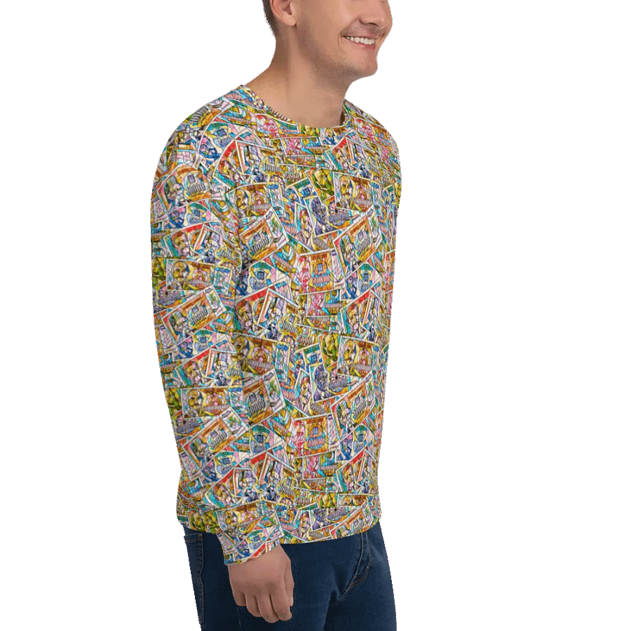 Jugoslovenski inflatorni dinar 1993 (Kolaž/mozaik) All-Over Print Recycled Unisex Sweatshirt product image (5)