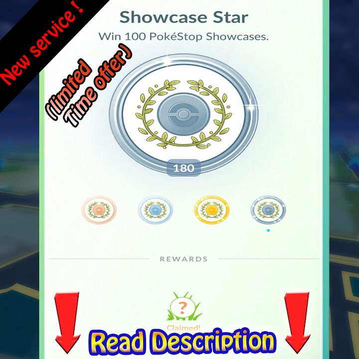 Pokémon Go!🎖Showcase win til Platinum Medal (100 win) Achievement limited ✅ product image (1)