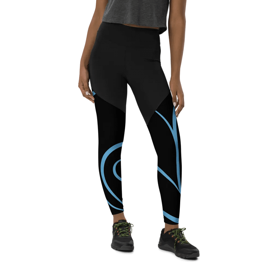 Flowing Blue Flourish All-Over Print Sports Leggings product image (10)