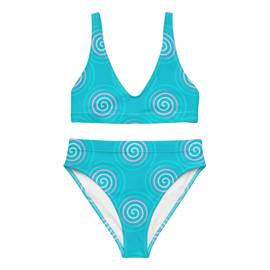Beautiful Minimalist Ocean Swirl Pattern High Waisted Bikini product image (10)