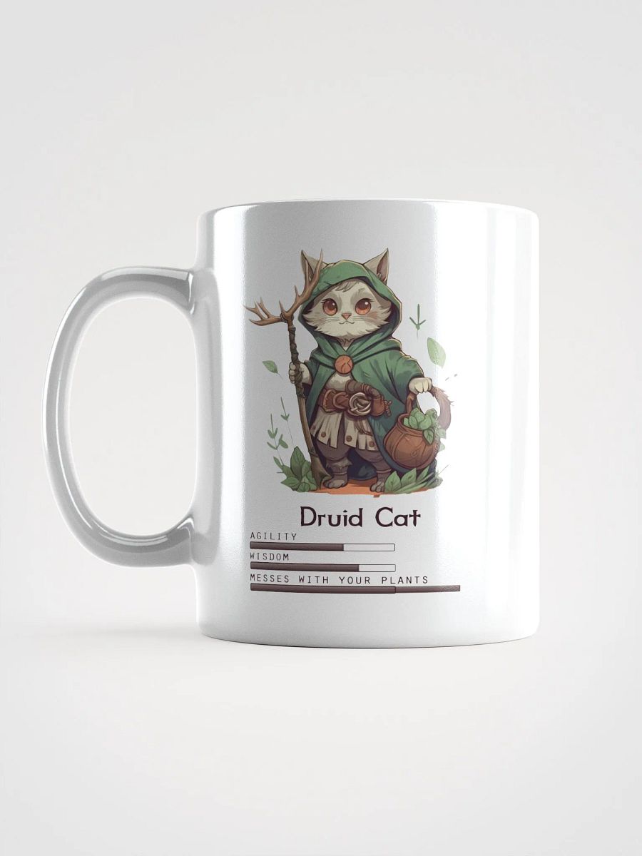 RPG Druid Cat white ceramic mug 11oz 15oz 20oz for gamers and cat lovers product image (18)