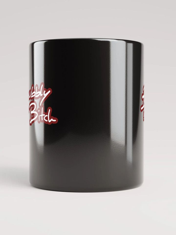 Bubbly and a B*tch (lined design, #6D1616) glossy black mug product image (2)