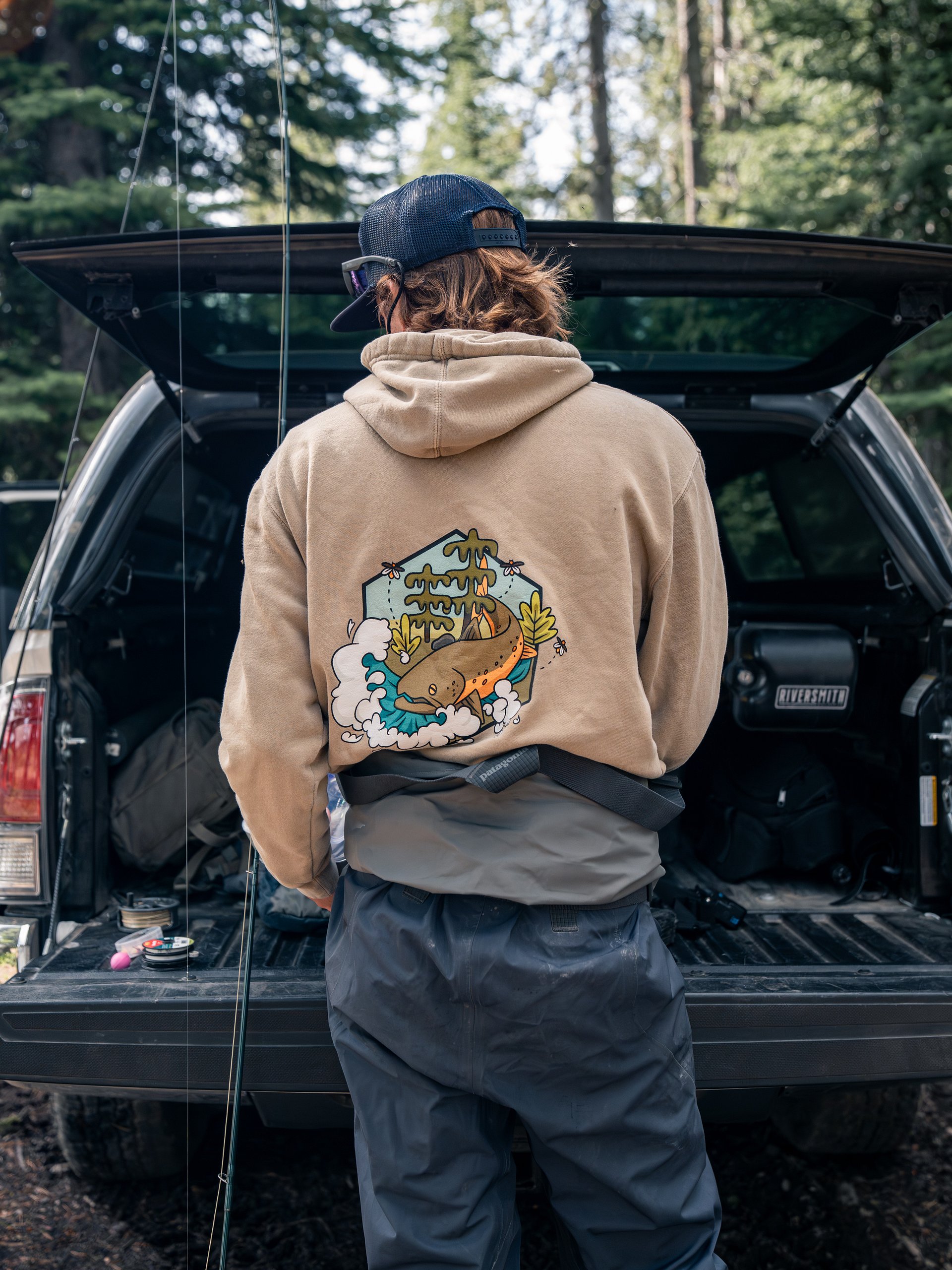 Bull Trout Woods Hoodie (Charcoal Logo) product image (1)