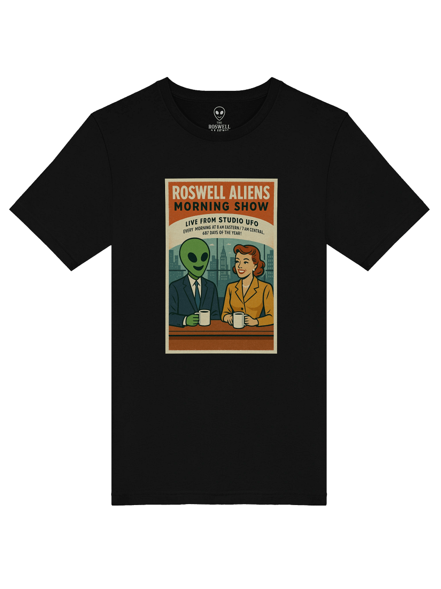 Studio UFO TV Anchorman Morning Show Roswell Aliens Retro 1950's Poster Unisex T-Shirt product image (46)