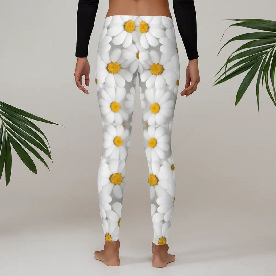 Leggings – White Florals Print for Elegant & Chic Style product image (4)