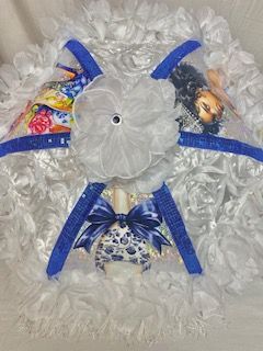 Custom Blue & White Wedding Parasol product image (3)