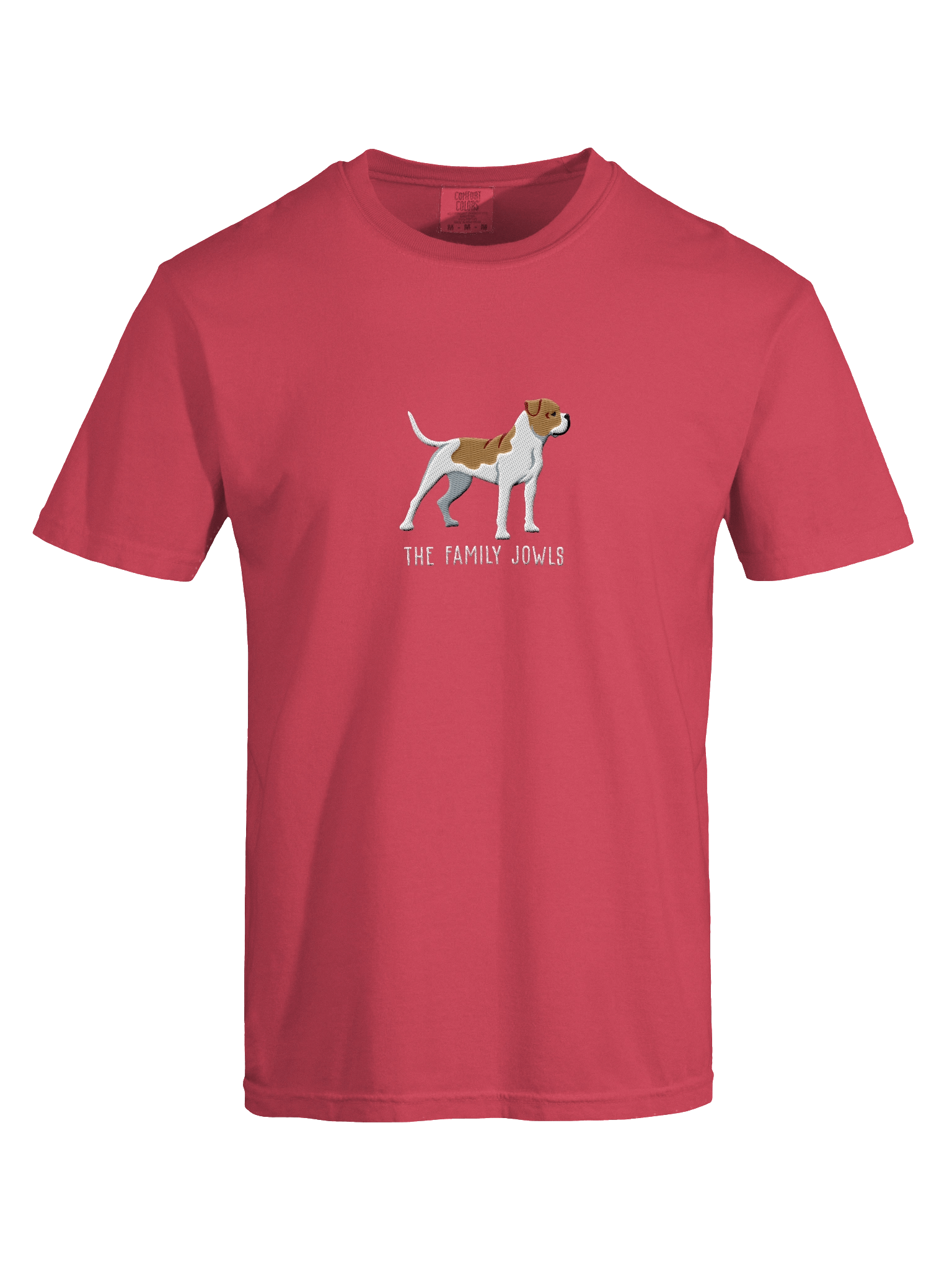The Family Jowls T-Shirt(Embroidered) of an American Bulldog(Tan & White) product image (57)