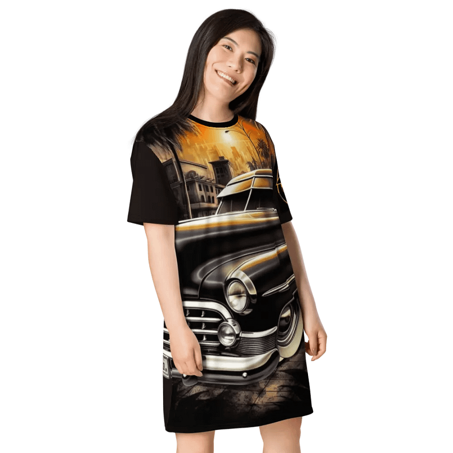 Vintage Lowrider King Car T-Shirt Dress product image (8)