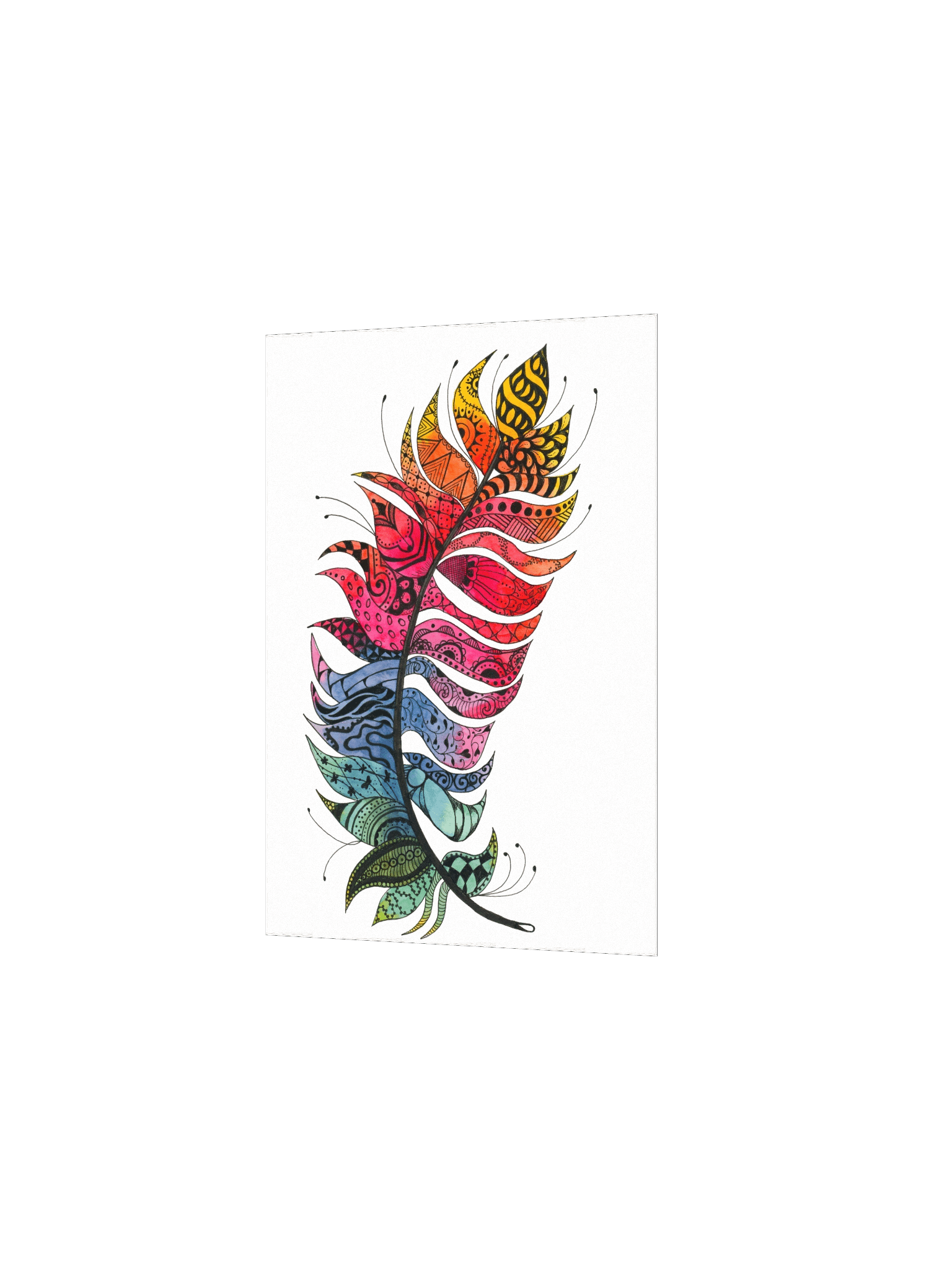 Vibrant Zentangle Feather Print product image (11)