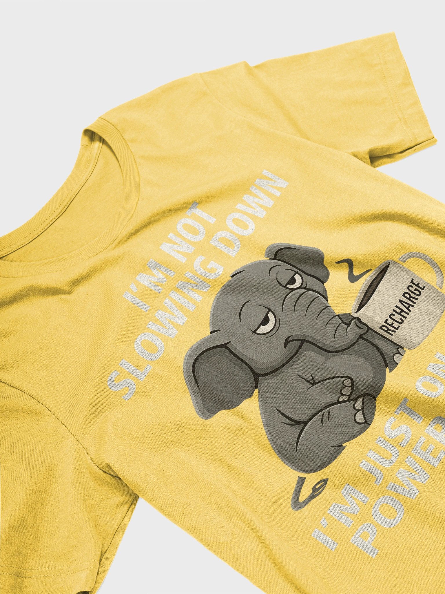 Funny Tired Elephant T-Shirt – “Low Power Mode” Lazy Humor Gift product image (4)