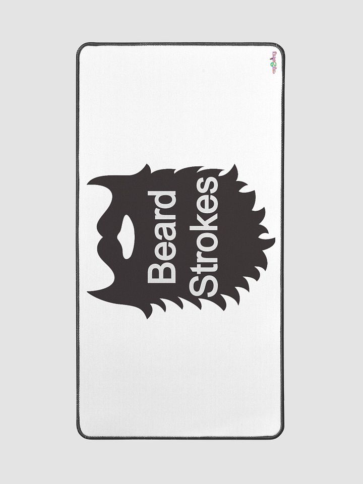 Black Beard Strokes Desk Mat (White) product image (2)