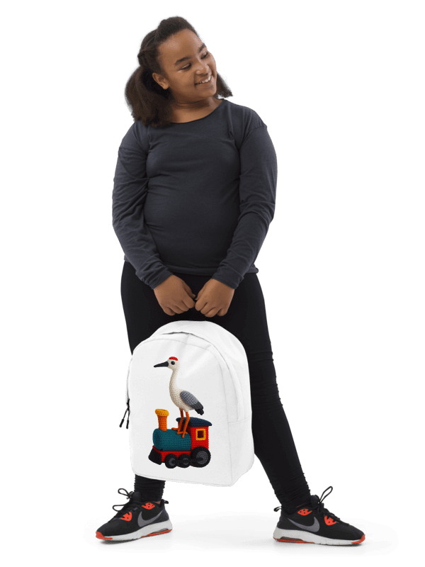 Crane on a Train Backpack: Whimsical Handcrafted Crochet Art product image (4)