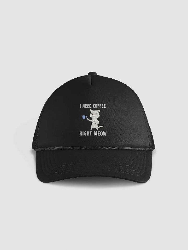 Funny Cat Coffee Lovers I Need Coffee Right Meow Hat product image (1)