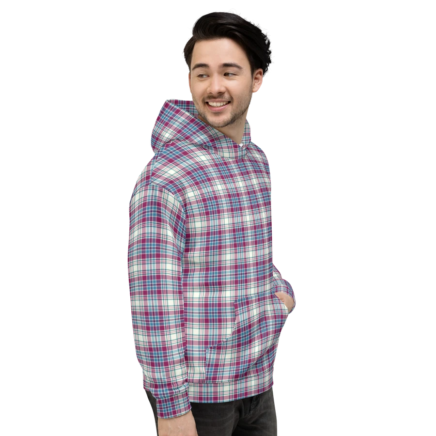 Turquoise and Magenta Plaid Hoodie product image (4)