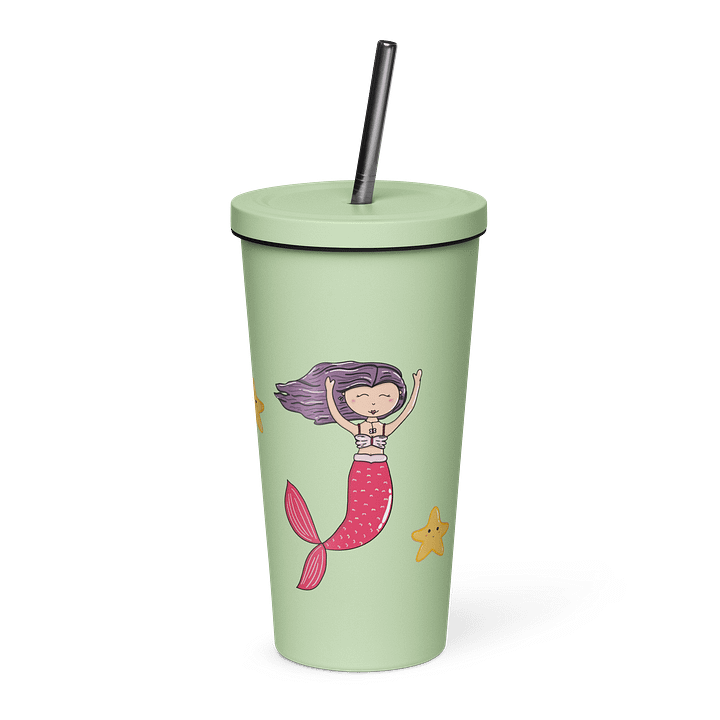 VASO TÉRMICO CON PAJITA SIRENA LILA product image (5)