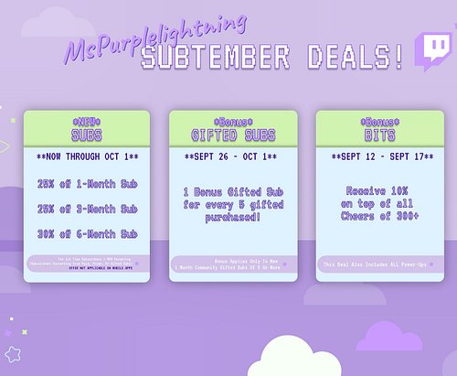 Happy SUBtember!!! Don’t miss out on #twitch deals to support your favorite creators!!! 🫶🏽🫶🏽🫶🏽
