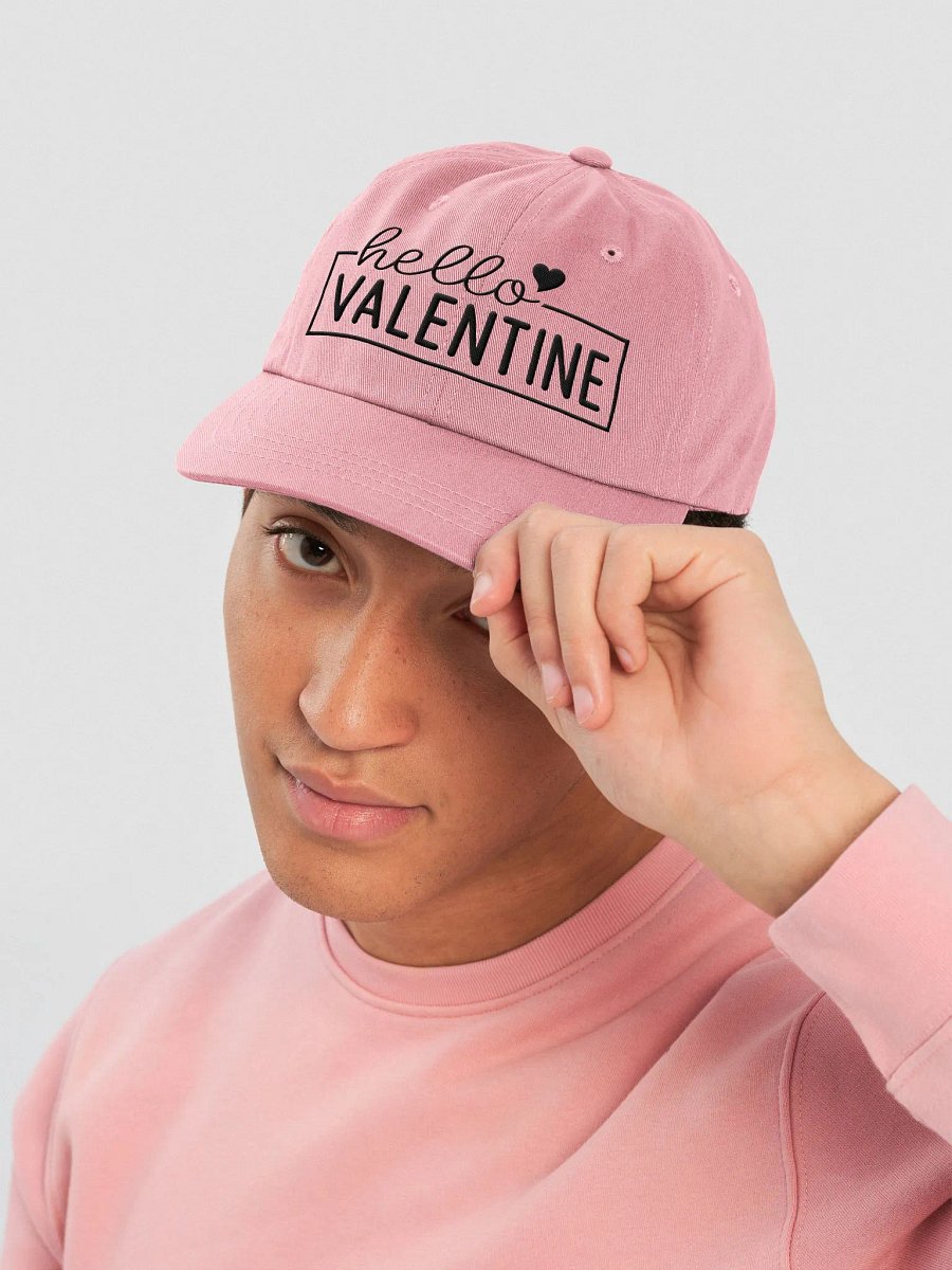 Hello Valentine Embroidered Cap (Black Text) product image (5)