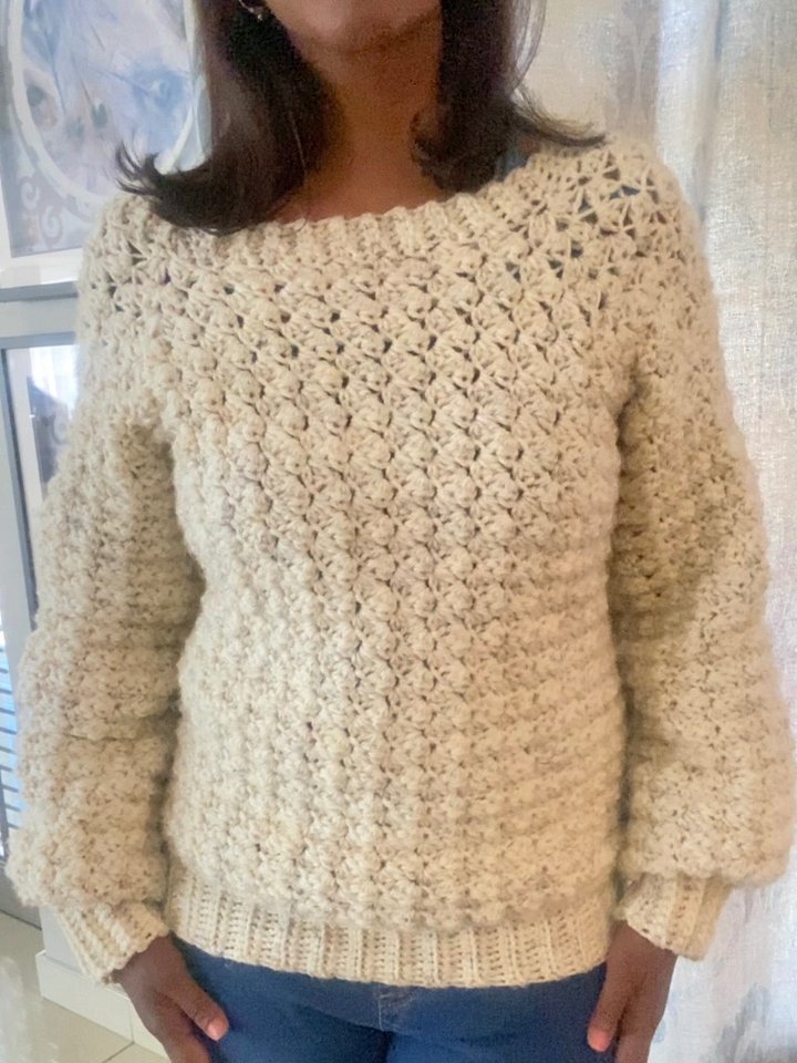 Crochet Raglan Sedge stitch Sweater Written Pattern product image (1)
