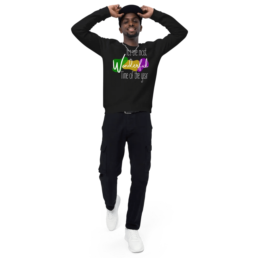Most wonderful time of Year is Mardi Gras Organic Sweatshirt (Dark) product image (3)