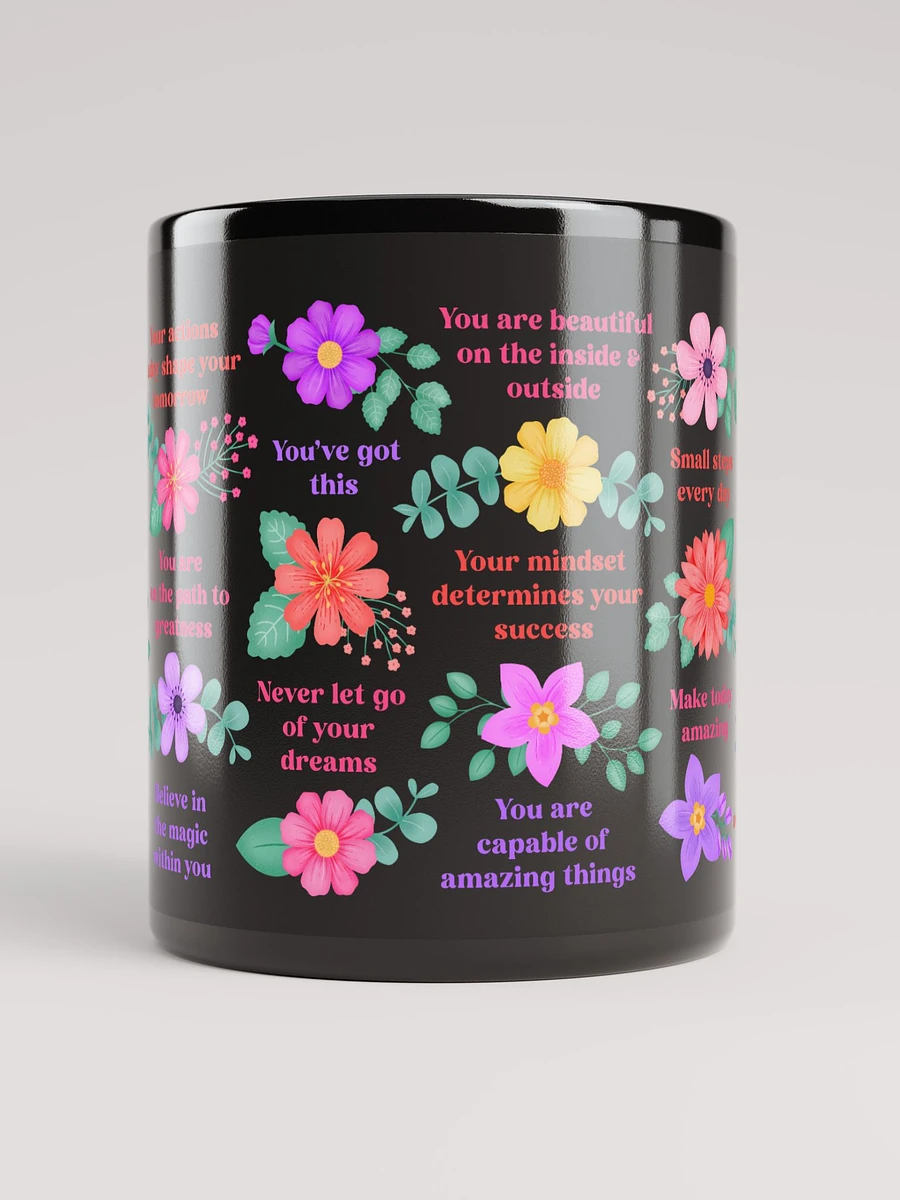 Vibrant Floral Motivational Quotes - Black Mug product image (6)