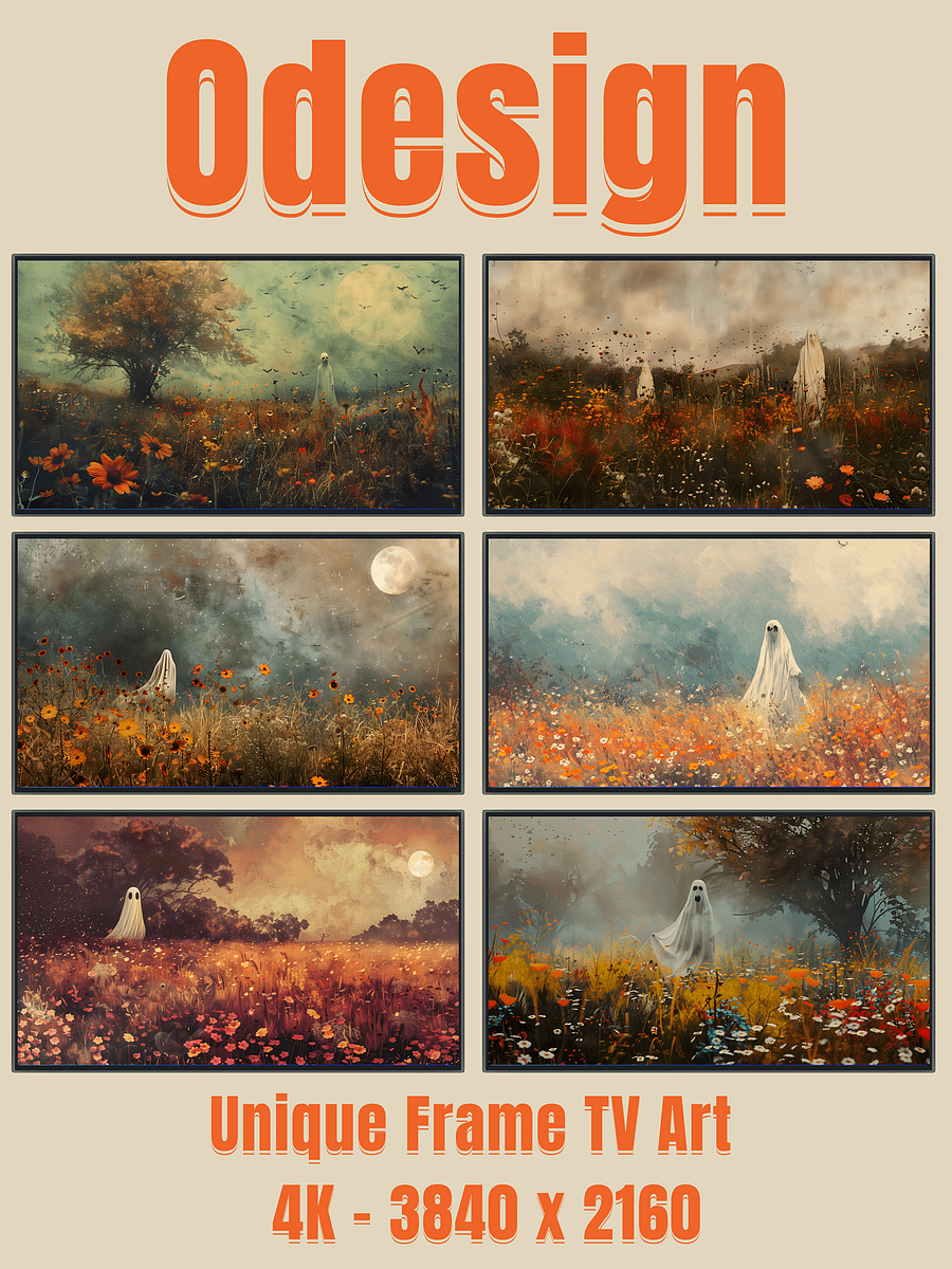 Halloween wildflower field with ghost product image (1)