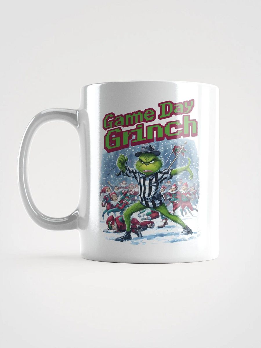 Game Day Grinch Christmas Football White Glossy Mug product image (18)