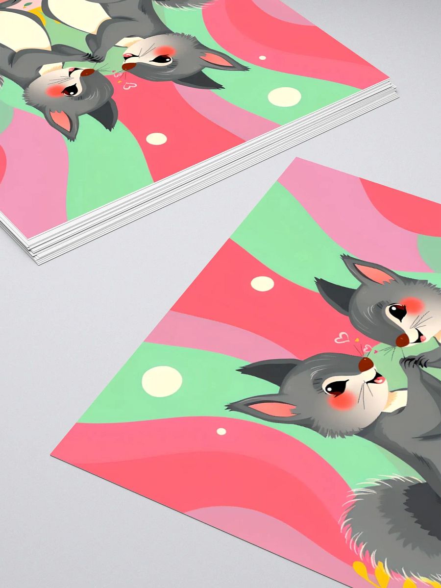 Playful Squirrel Love Kiss Cut Stickers product image (12)