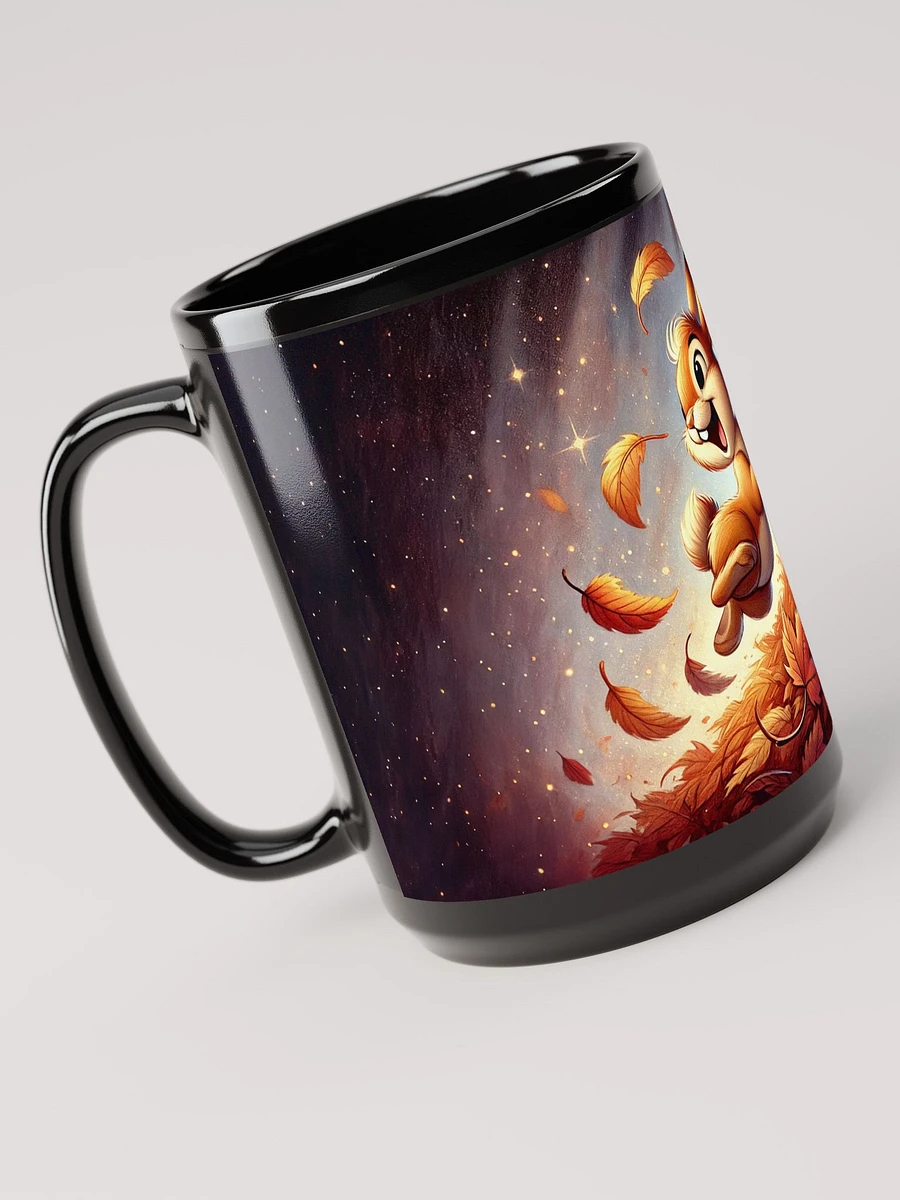 autumn Leaves Bunny Rabbit 16 oz Black Glossy Mug product image (4)