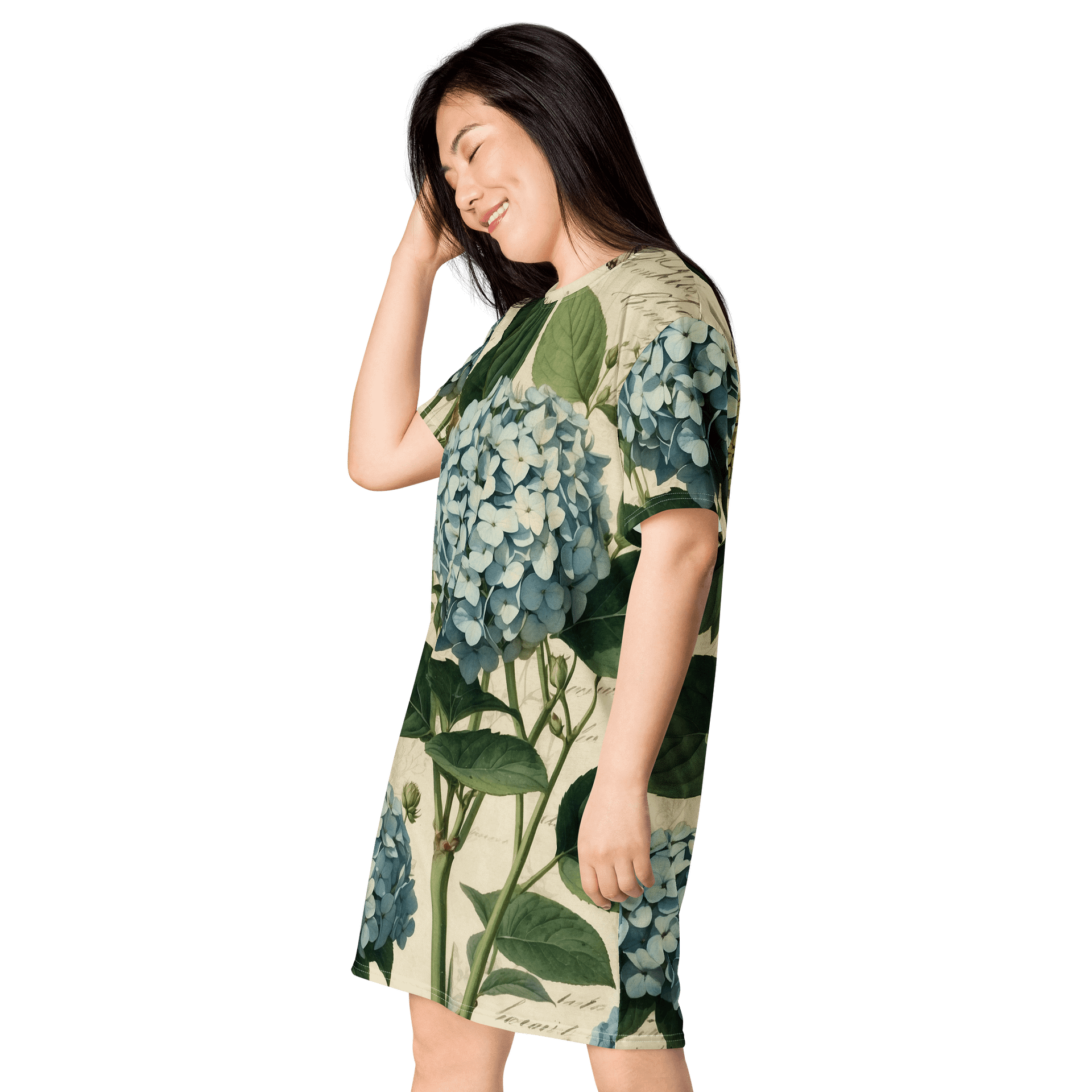 Vintage Hydrangea Dreams T-Shirt Dress product image (3)