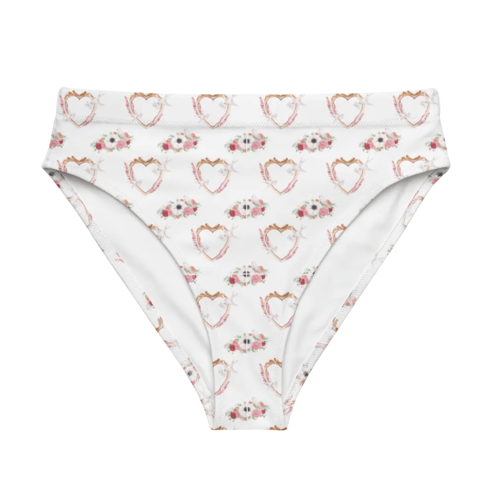 Watercolour Floral Pattern High Waisted Bikini Bottom - V6 product image (6)