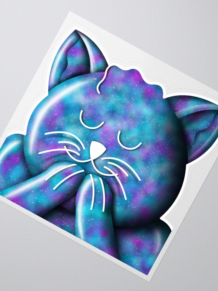 Blue Galaxy Kitty Sticker product image (4)
