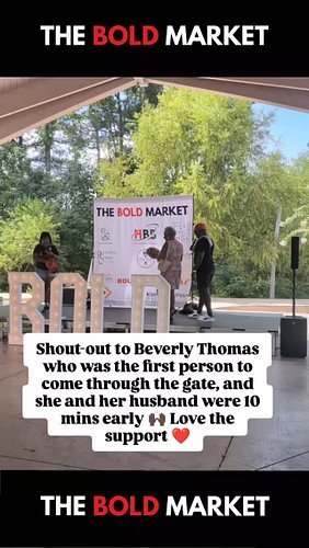 👏🏾 Big shout-out to Beverly Thomas — the very first person through the gates at The BOLD Market! Not only did she show up rea...
