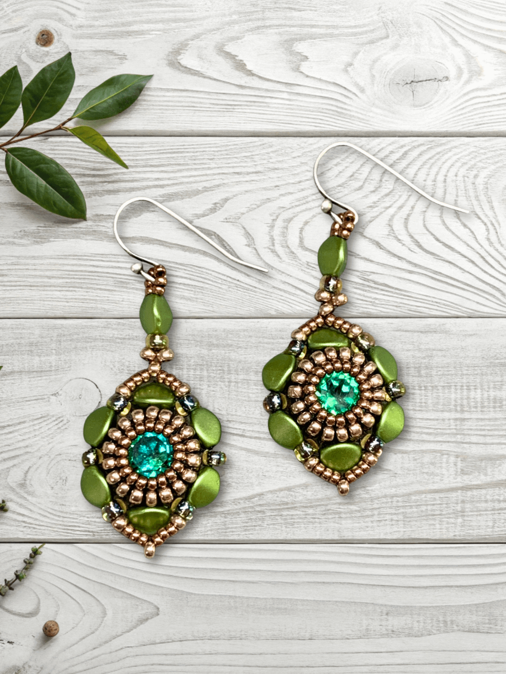 Spellbound Beaded Earrings - Green product image (1)