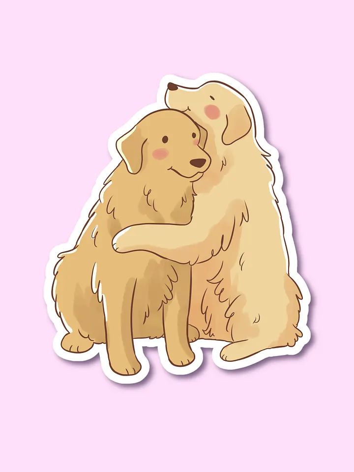 Golden Retriever Love Embrace Sticker product image (1)