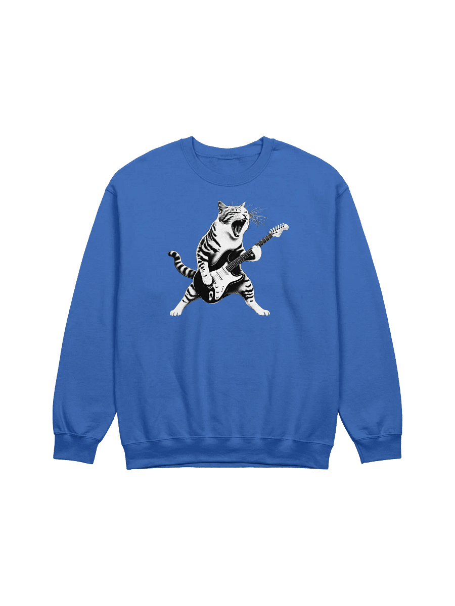 CAT PLAYING GUITAR SWEATSHIRT product image (1)