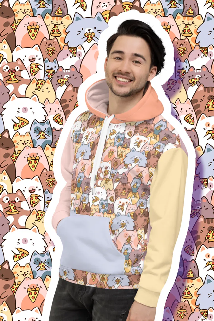 Whimsical Cat Pizza Party All-Over Hoodie product image (2)
