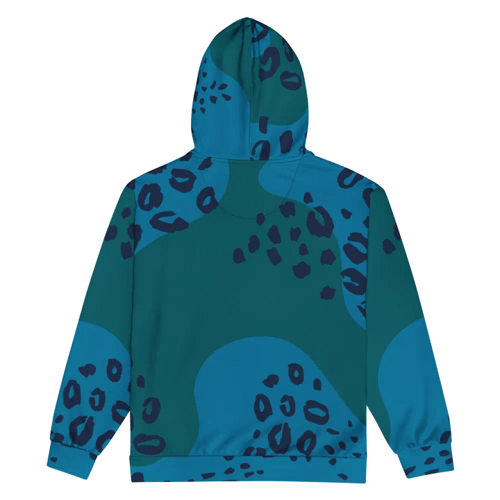 Flowing Teal Spots Unisex Zip Hoodie product image (2)