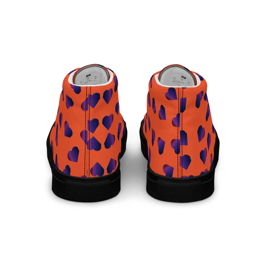 Abstract Love Pattern Hearts on a Coloured Background Ladies Canvas High Top Shoes product image (9)