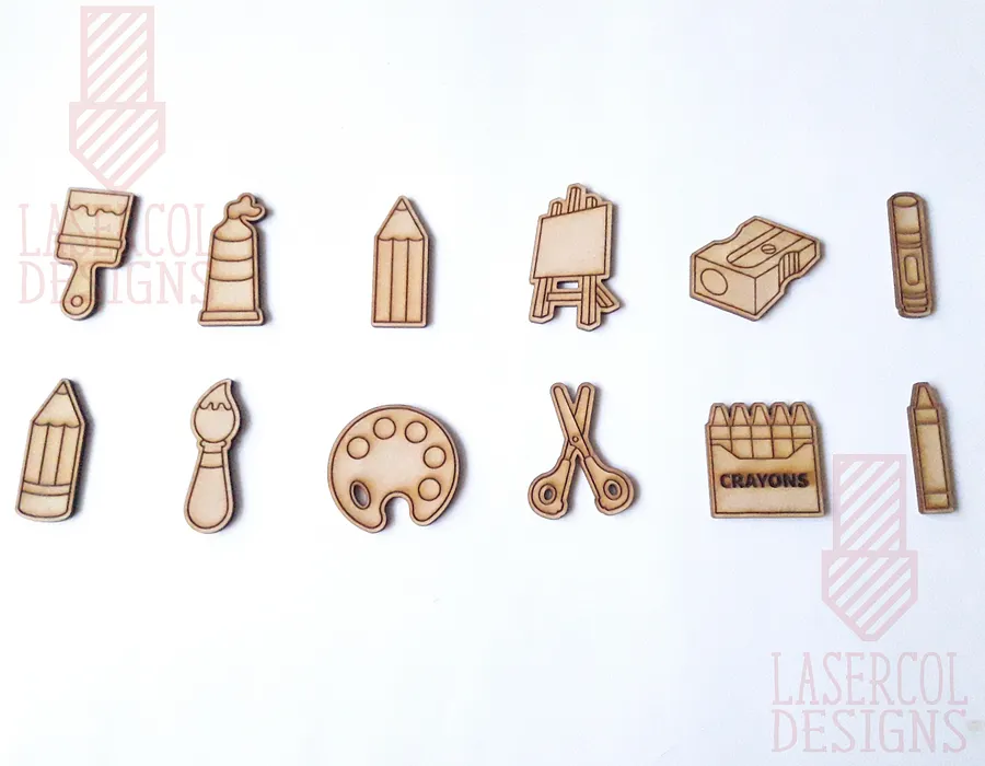 Art Supplies Cut Outs and Stud Earrings - Laser Cut Files product image (2)