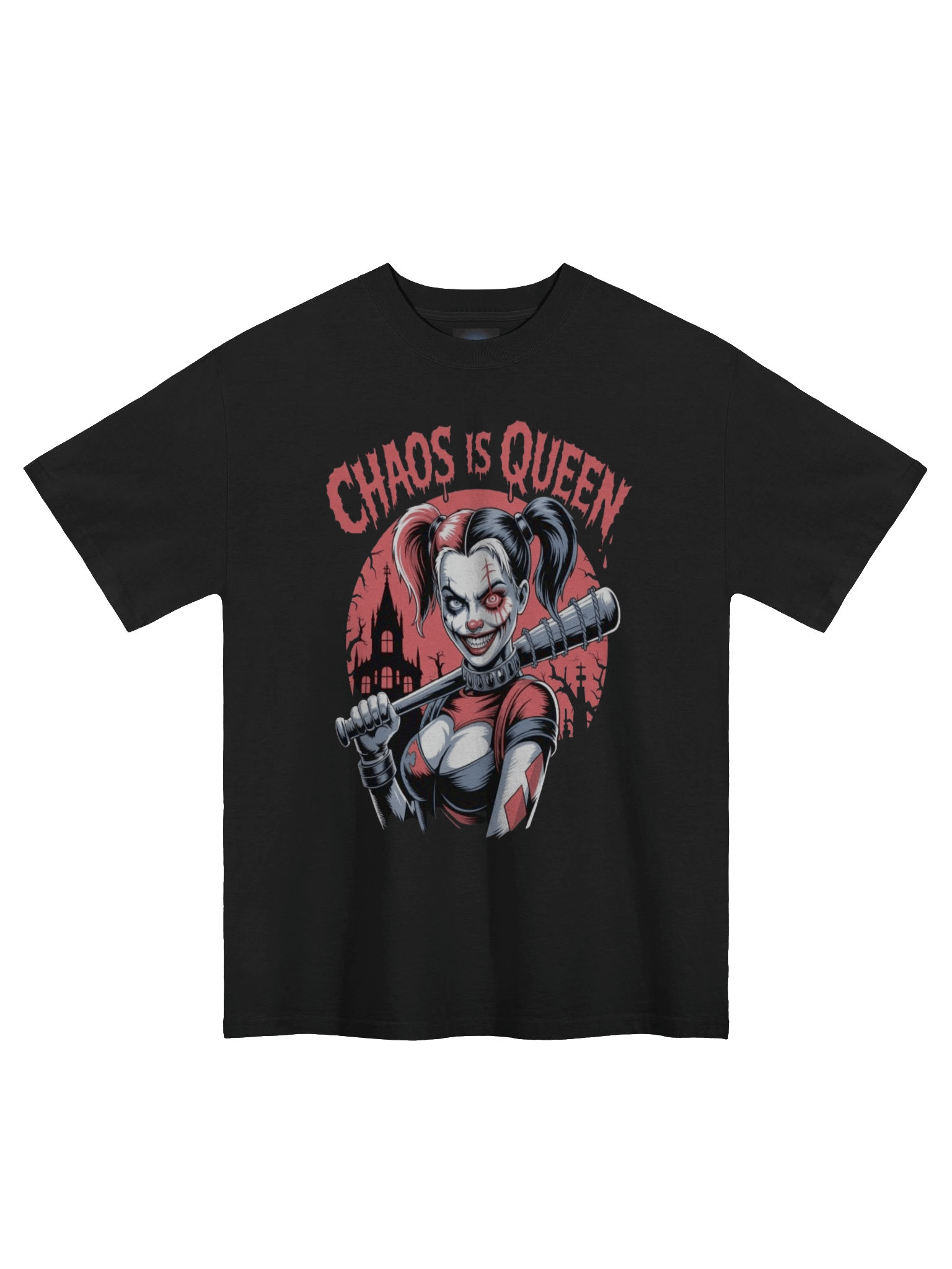 Harley Quinn 'Chaos is Queen' Oversized Faded T-Shirt product image (3)
