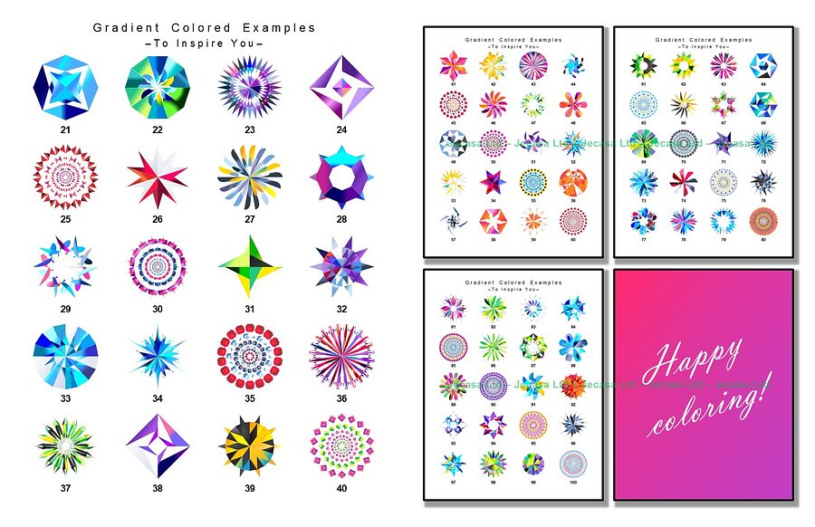 100 Geometric Mandala Coloring Pages | PDF | Digital File | Series GM2025 Vol. 4 product image (2)