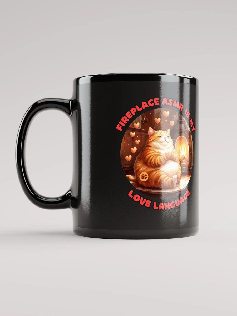 Cozy Cat - Fireplace ASMR is my Love Language | Black Glossy Mug product image (12)