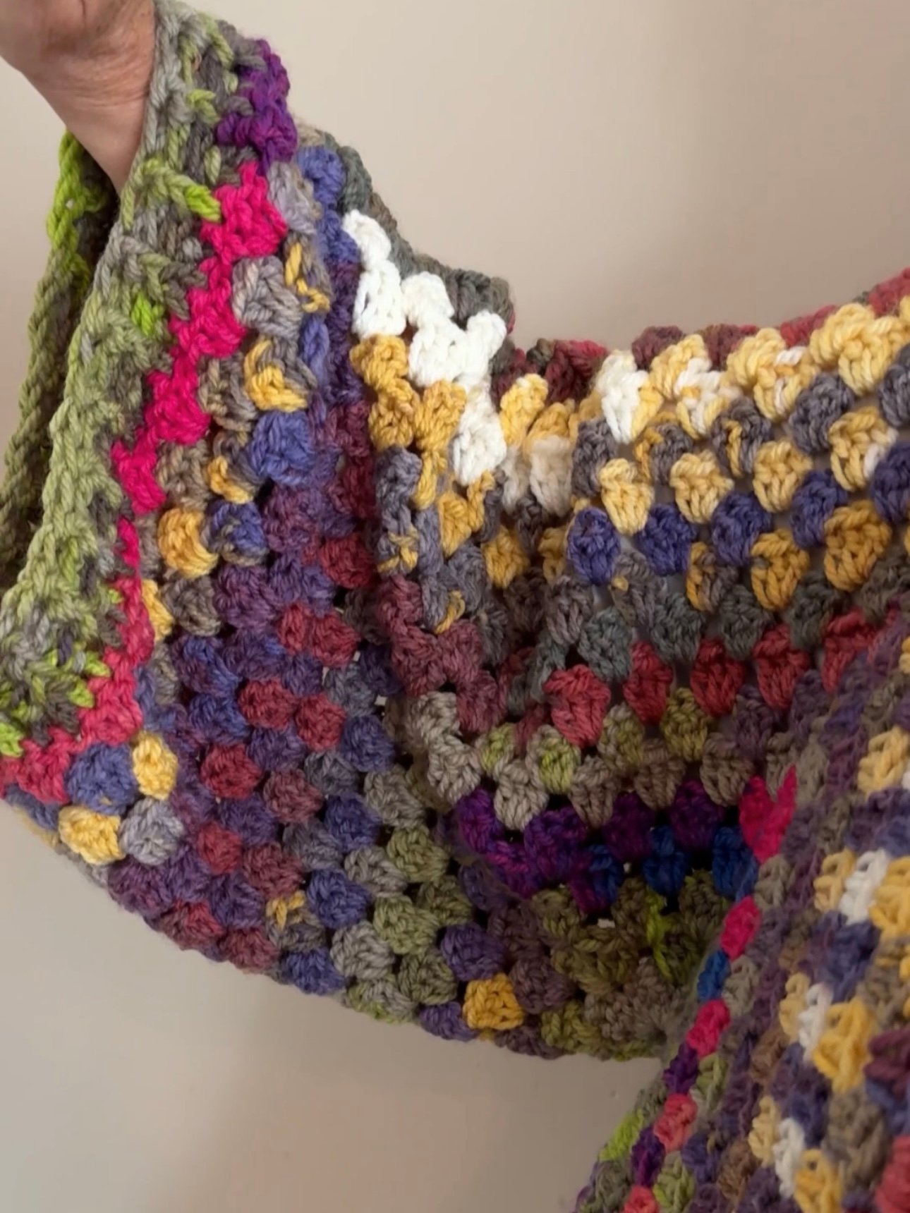 One-of-a-Kind Handmade Boho Crochet Cardigan – Multicolour Granny Square product image (6)